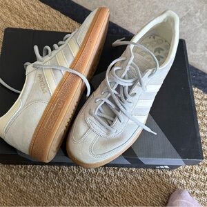 Adidas Cream and Gray Sneakers with Gum Sole. Box included